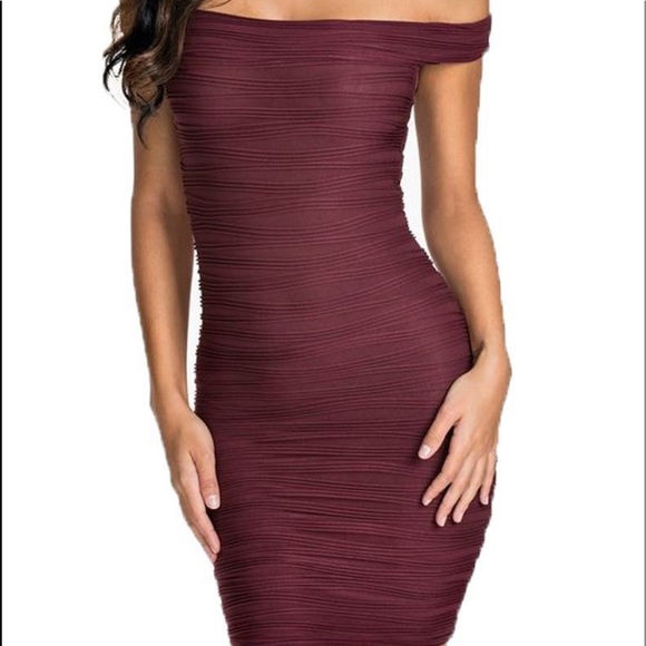 Wave off shoulder mini Burgundy - Picture 3 of 8